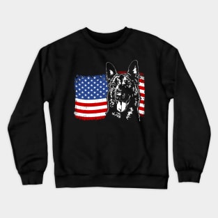 Proud Belgian Malinois American Flag patriotic gift dog Crewneck Sweatshirt